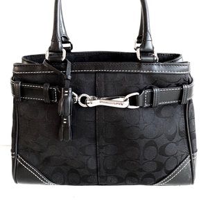 COACH Hampton Signature Jacquard Satchel Bag